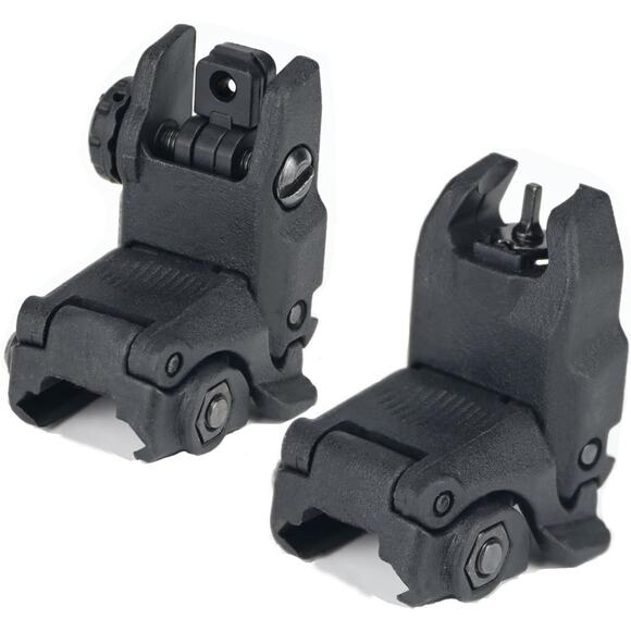 Nylon Sight Front and Rear Flip Sights, Installed on Picatinny or Weaver Rail - Picture 1 of 5